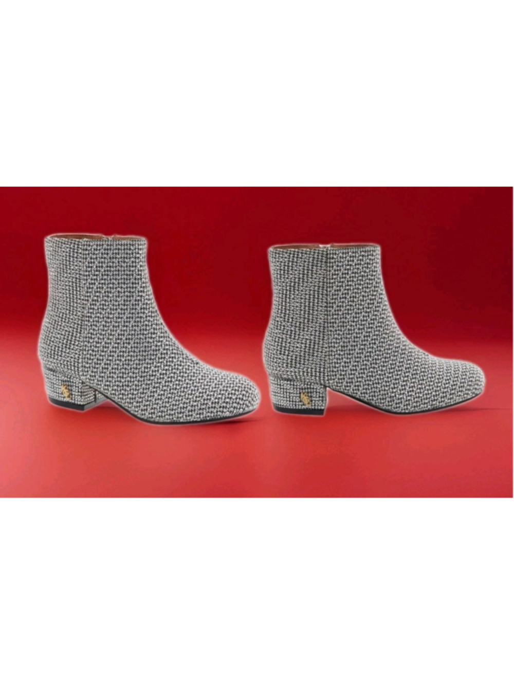 KURT GEIGER-Mini Burlington Silver Rhinestone Embellished Girl's-Booties-Sz 4